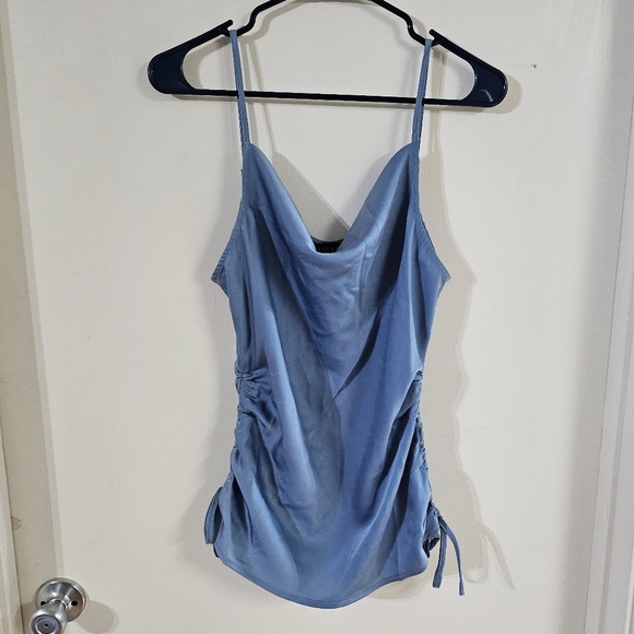 NWT 1. State Blue Ruched Tank Top - Picture 1 of 7